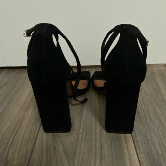 ASOS black strappy heels, square toe UK SIZE - Picture 4 of 5
